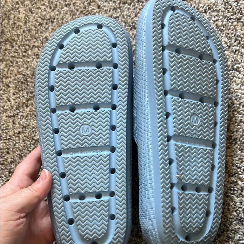 Light Blue Slide Sandals - Picture 3 of 4